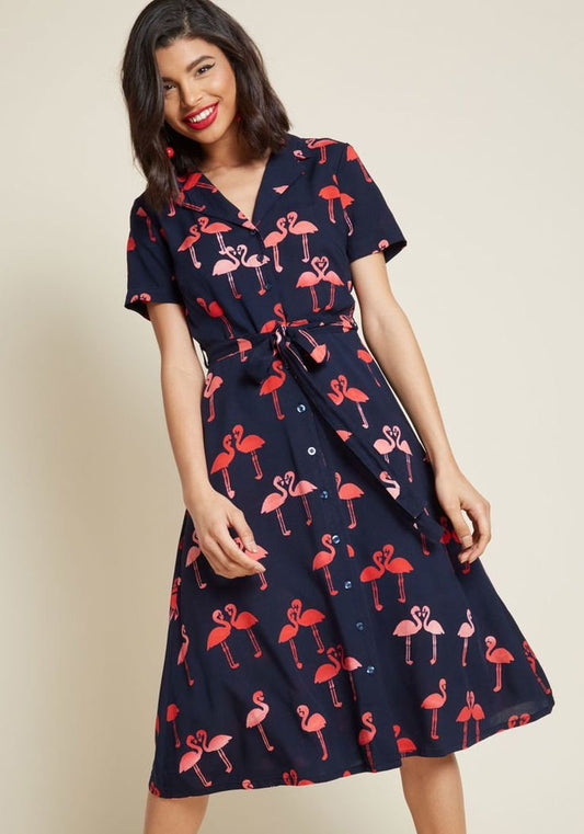 Flamingo navy dress uk 10-12