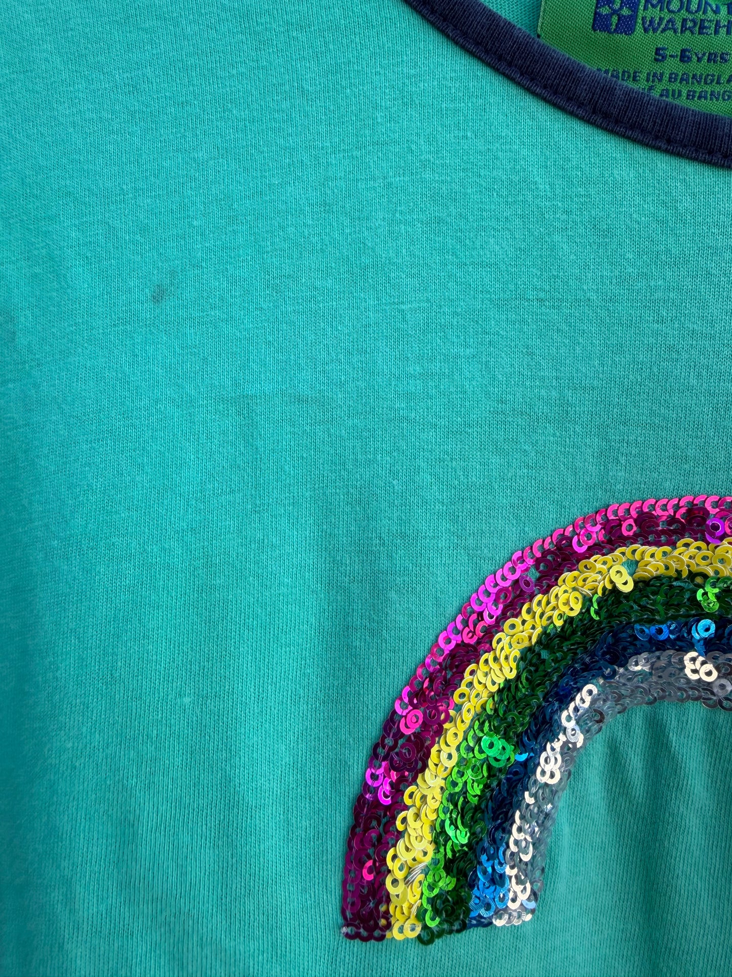 Sequin rainbow stripy dress  5-6y (110-116cm)