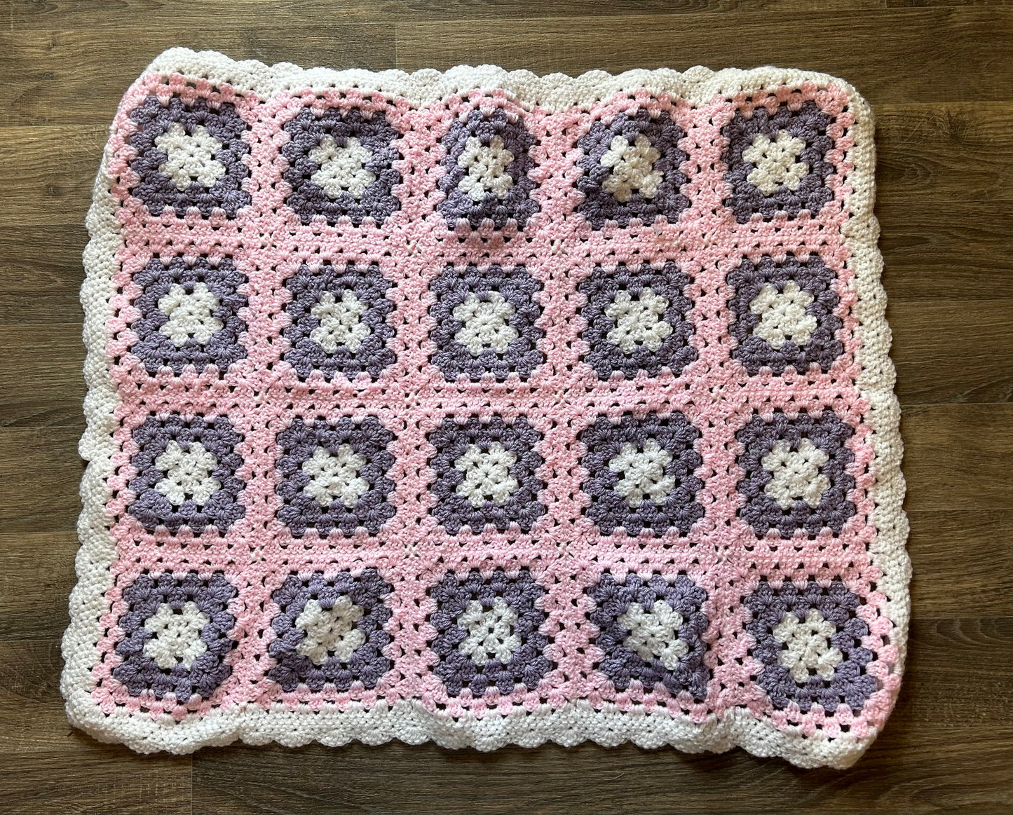 Pink&purple square blanket