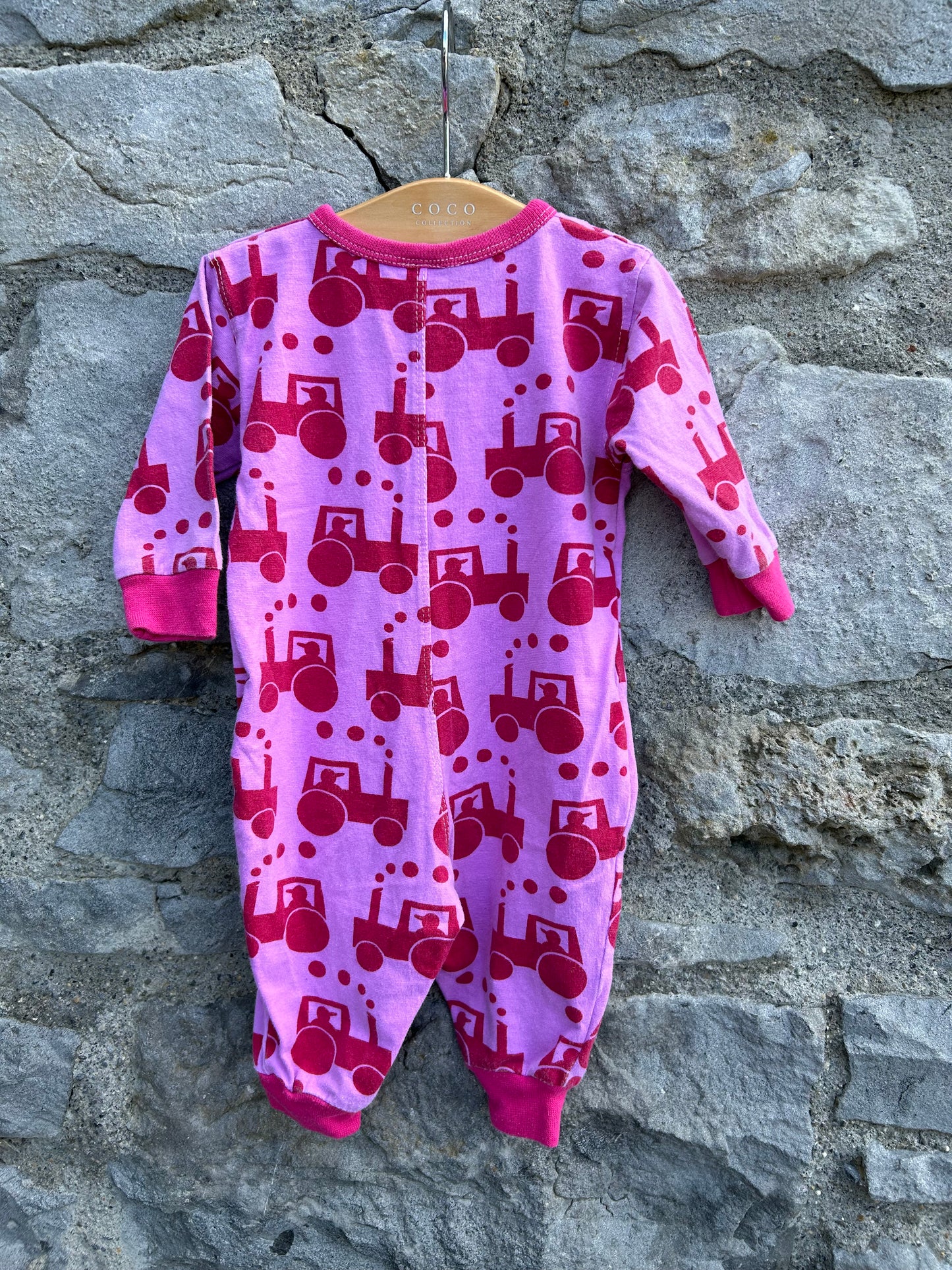 Pink tractors onesie 0-1m (50-56cm)