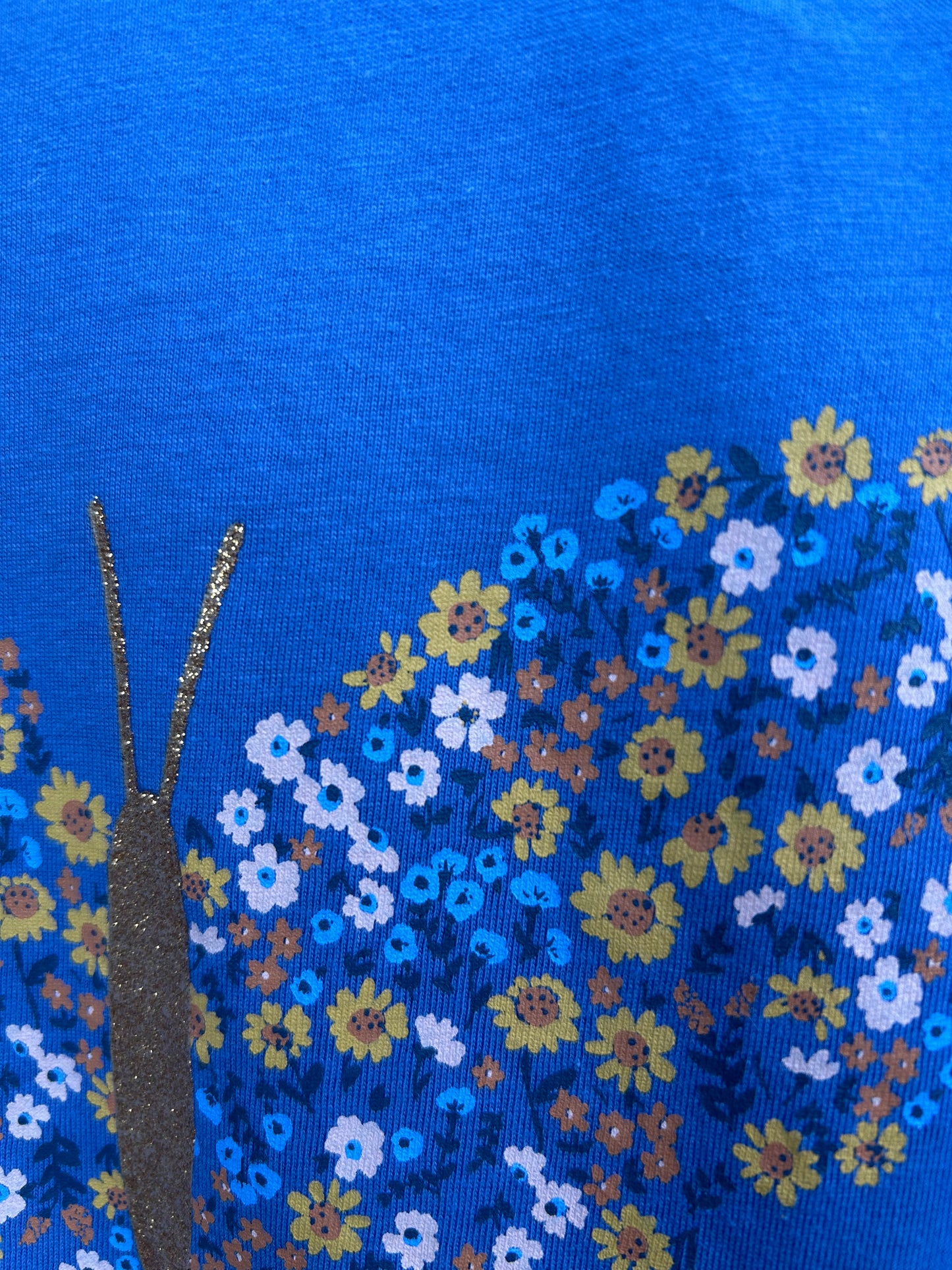 Flowers butterfly blue top  9-10y (134-140cm)
