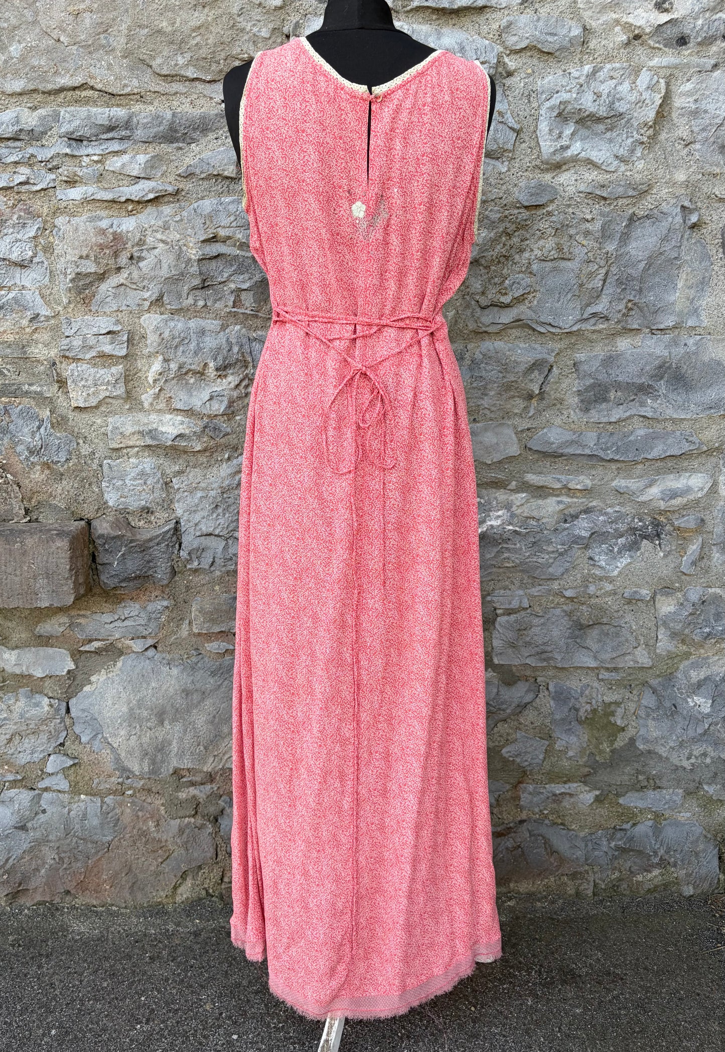 Y2K red floral maxi dress uk 12