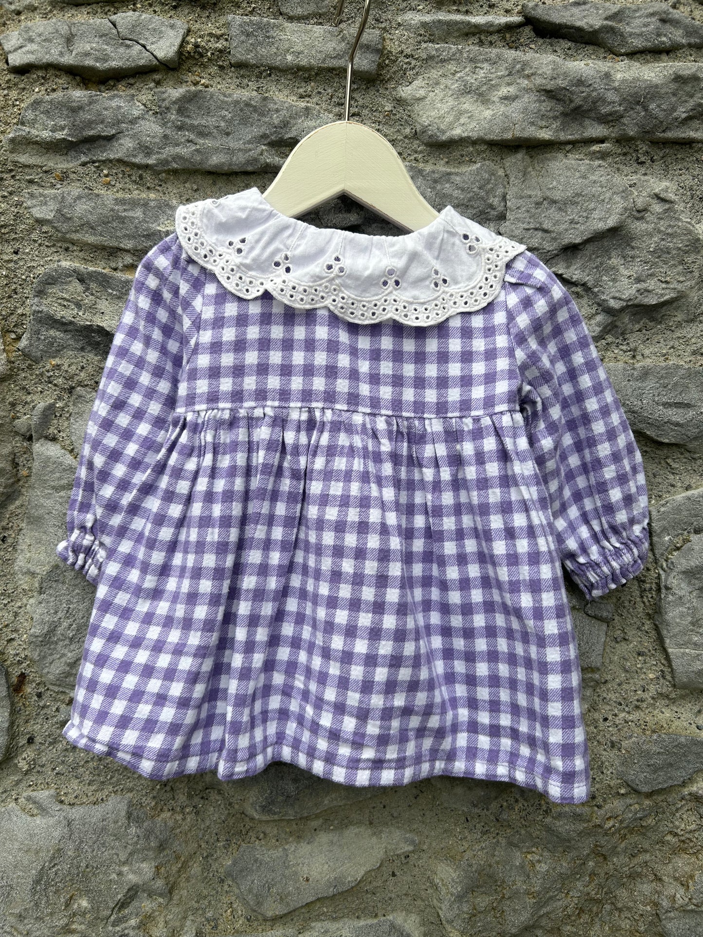 Fairies purple gingham dress  0-3m (56-62cm)