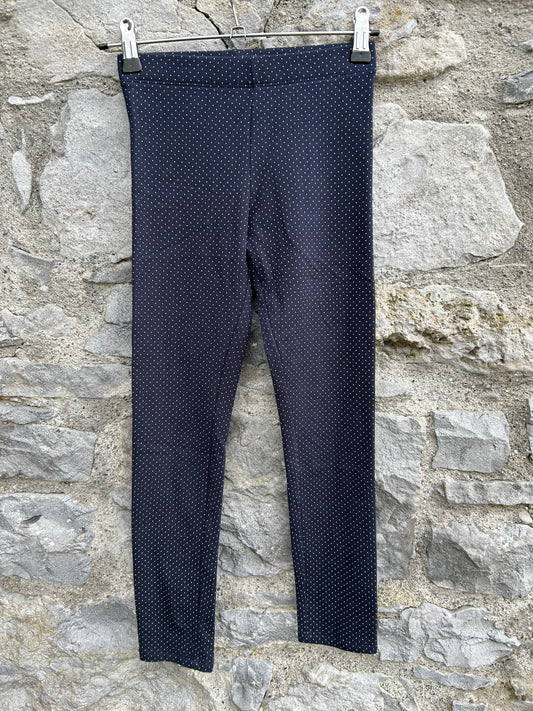 Dotty navy sweat leggings  7-8y (122-128cm)