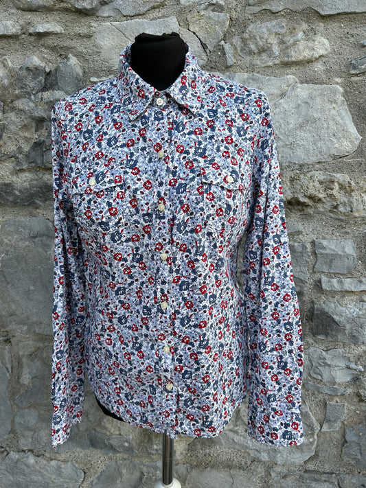 TH blue floral shirt uk 10-12