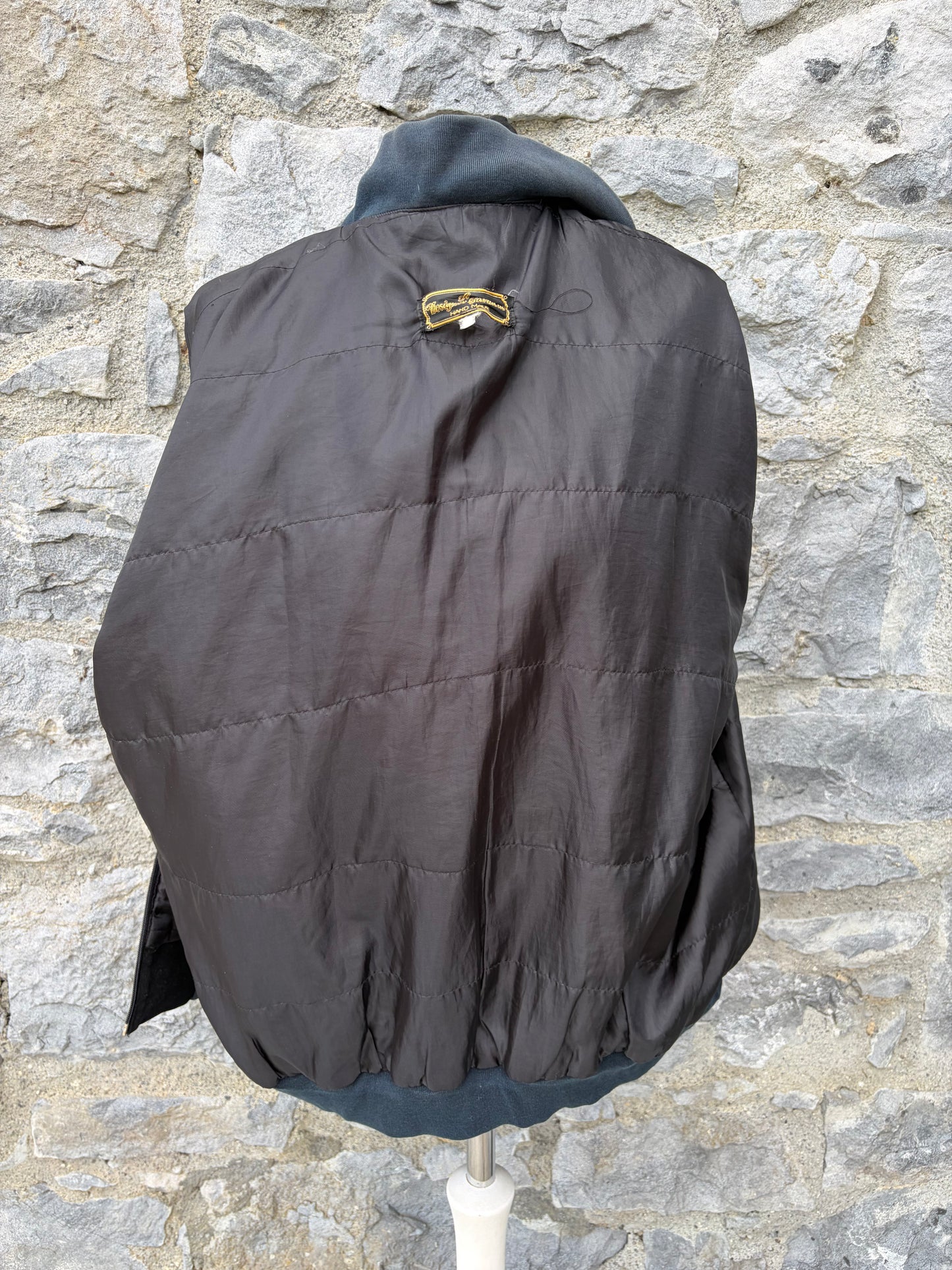 90s black bomber jacket Medium