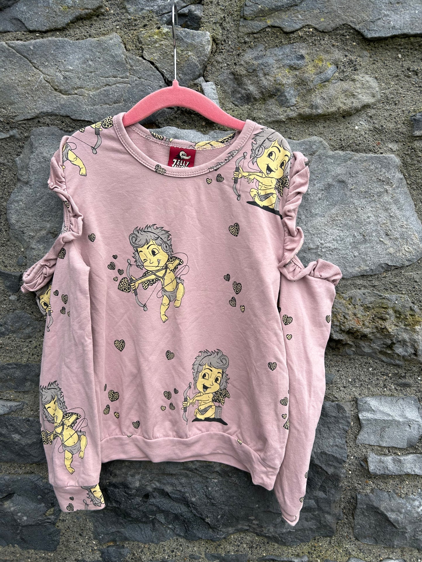 Cupids pink cold shoulder sweatshirt 6-7y (116-122cm)