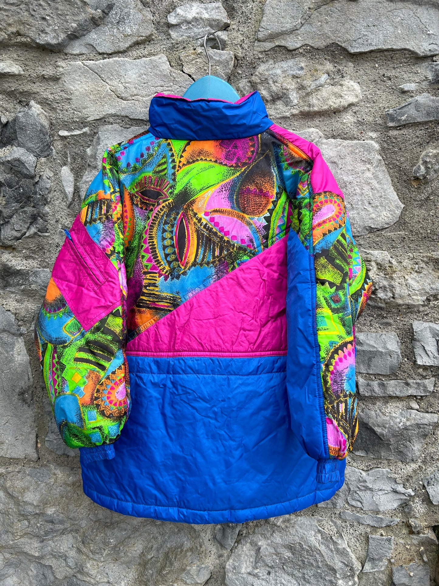 80s abstract blue ski jacket  9-10y (134-140cm)