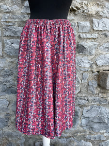 80s maroon spotty skirt uk 10-12