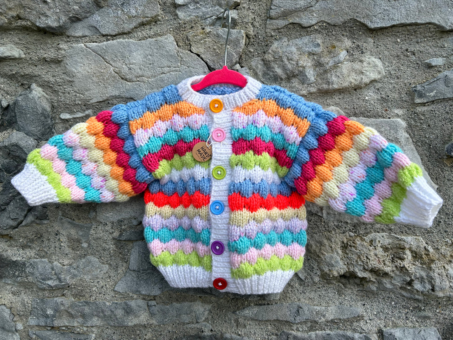 Colourful bubble knit cardigan   6-9m (68-74cm)