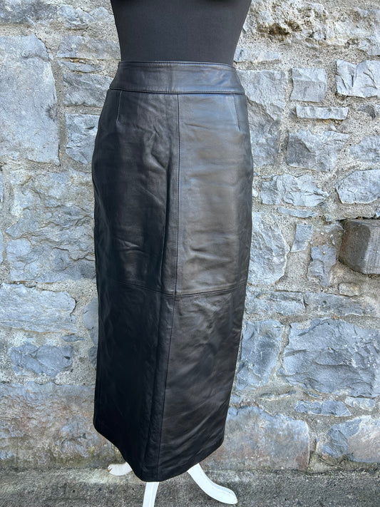 90s black leather skirt uk 6-8