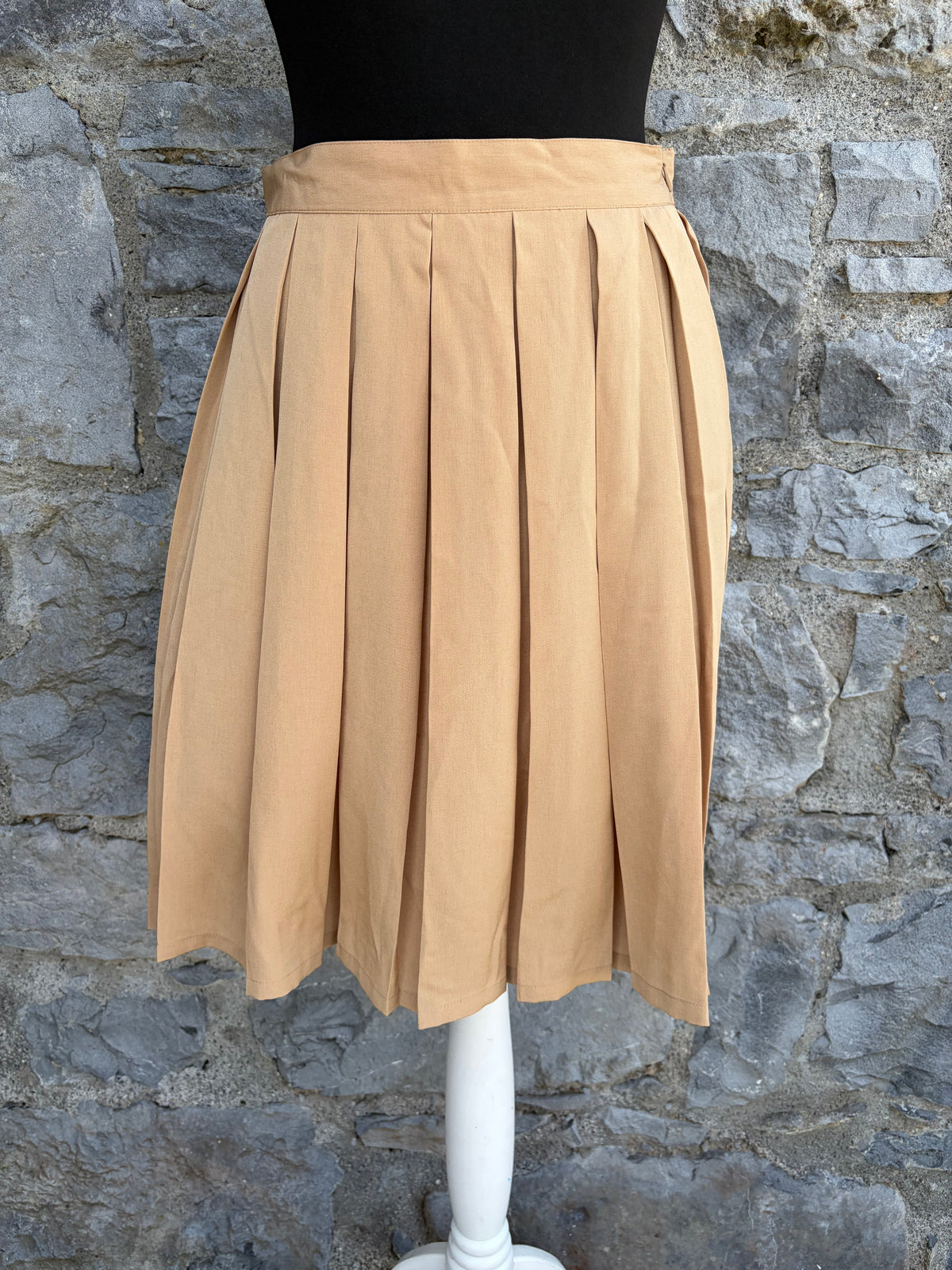 80s beige pleated skirt uk 8-10