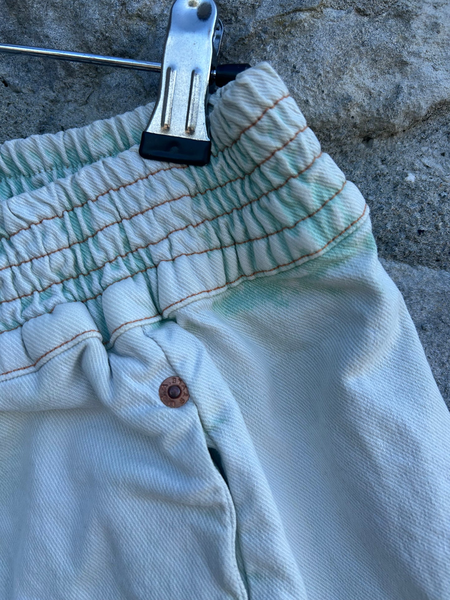 90s pale green denim shorts uk 10-12