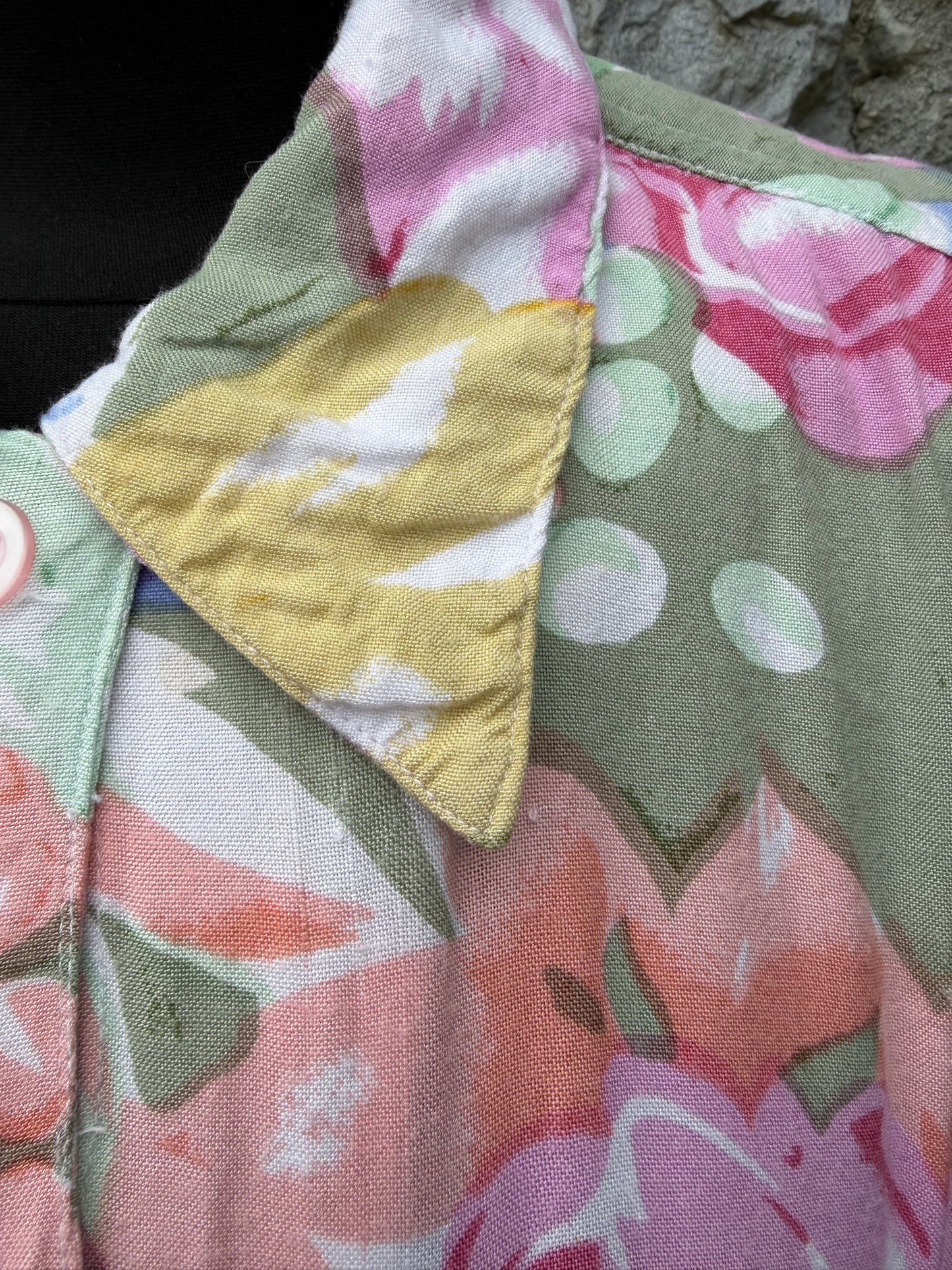 80s colourful flowers shirt uk 18-20