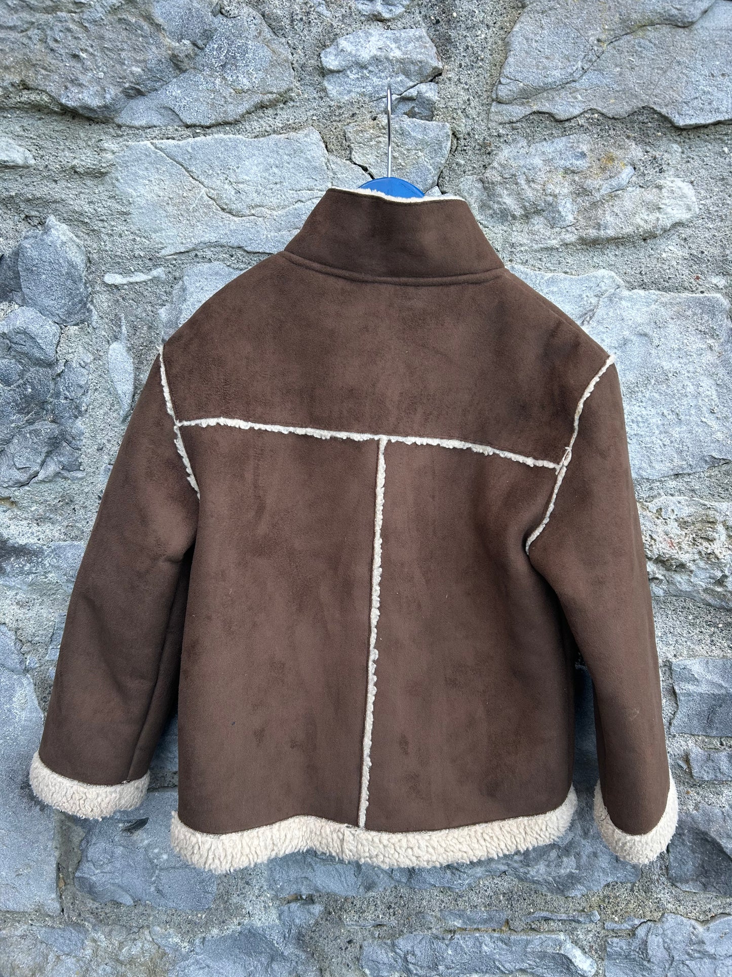 Y2K brown faux suede jacket 7-8y (122-128cm)