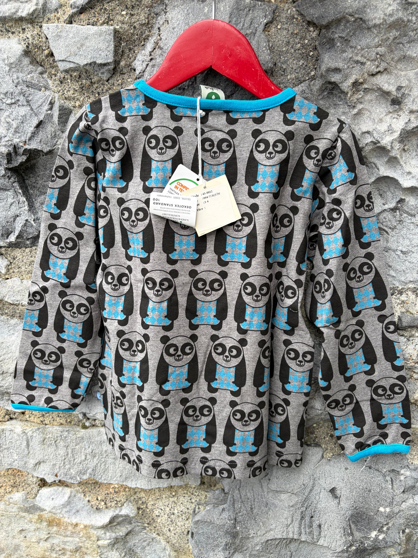Pandas grey top  3-4y (98-104cm)