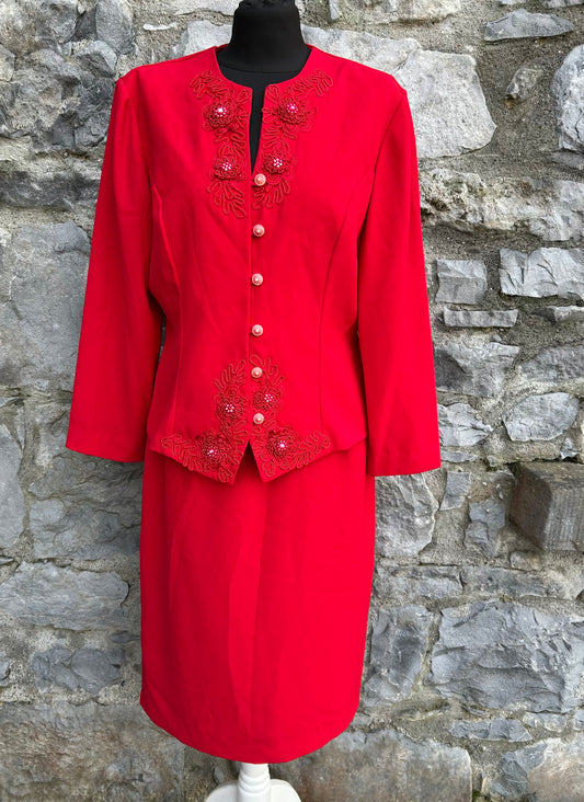90s red suit uk 10