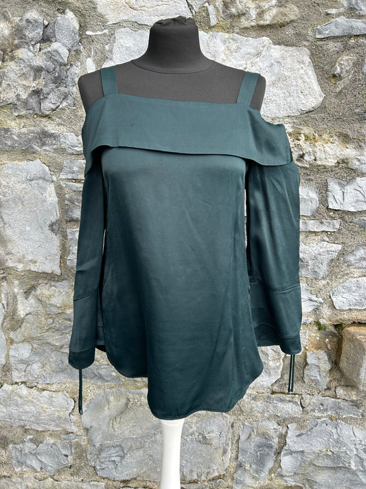 Dark green cold shoulder top uk 10