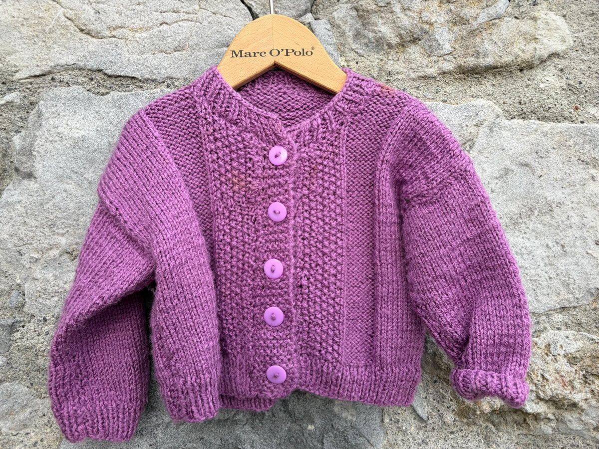 Purple cardigan  3-6m (62-68cm)