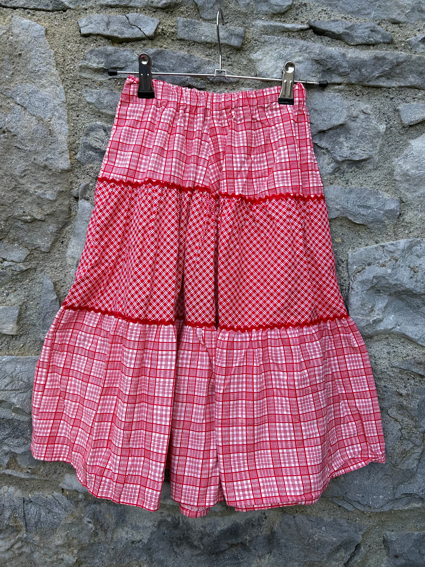 Y2K red check skirt  6-8y (116-128cm)