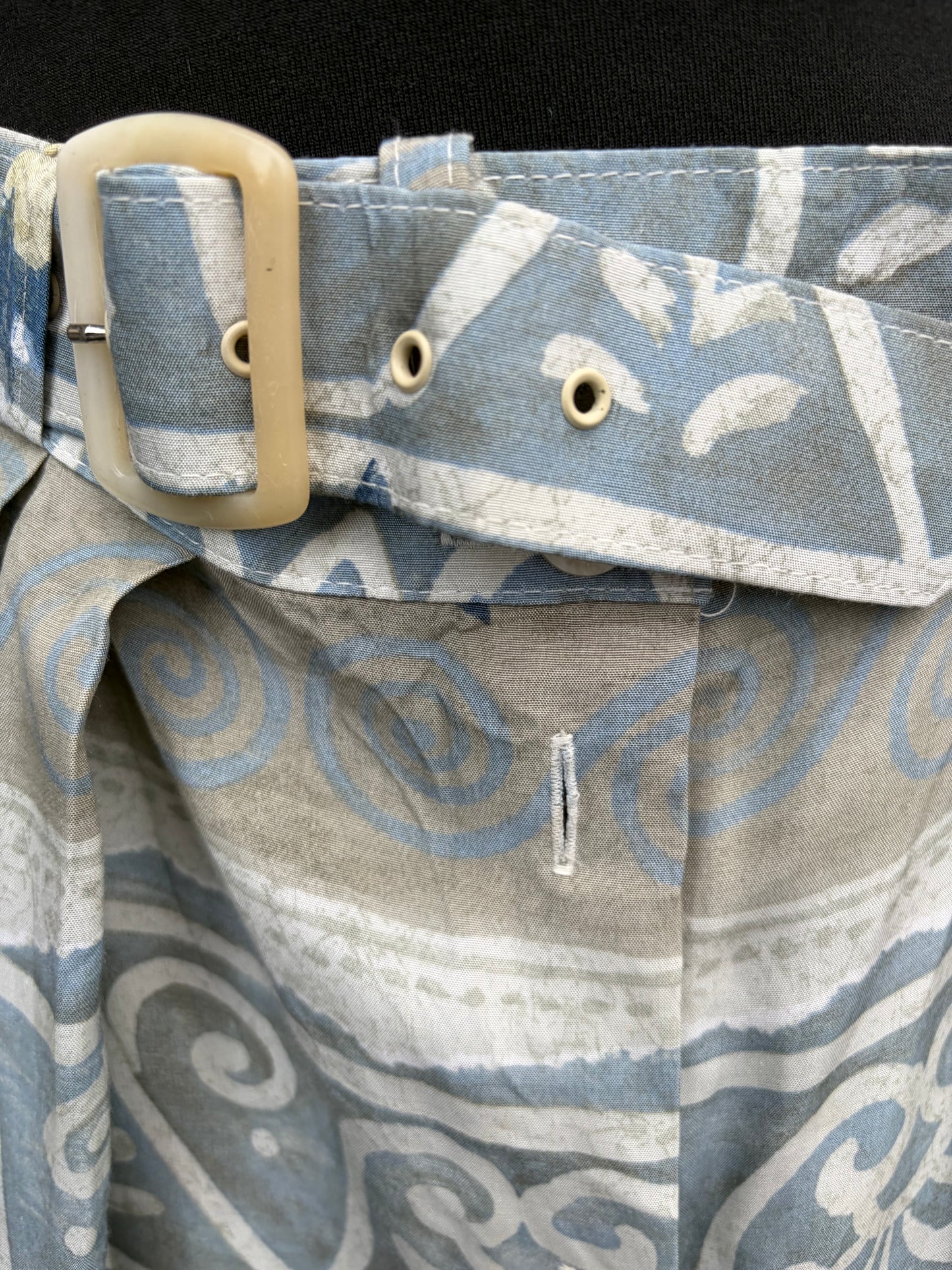 80s grey panel button up skirt uk 12