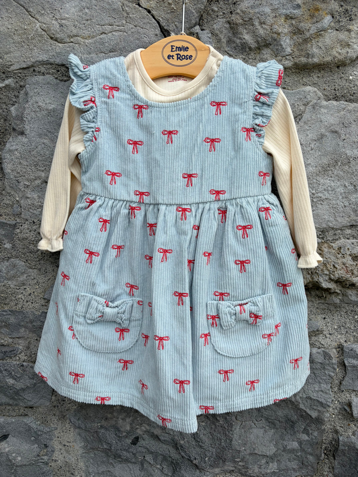 Blue pinafore&vest&tights  6-9m (68-74cm)