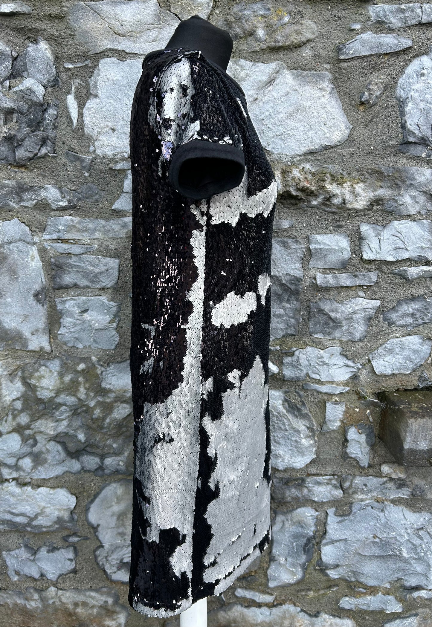 Black/silver sequin dress uk 8