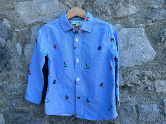 Blue skiers shirt   3-4y (98-104cm)