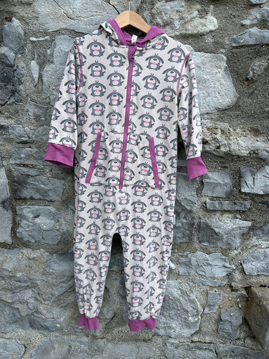 Dogs beige onesie  3-4y (98-104cm)