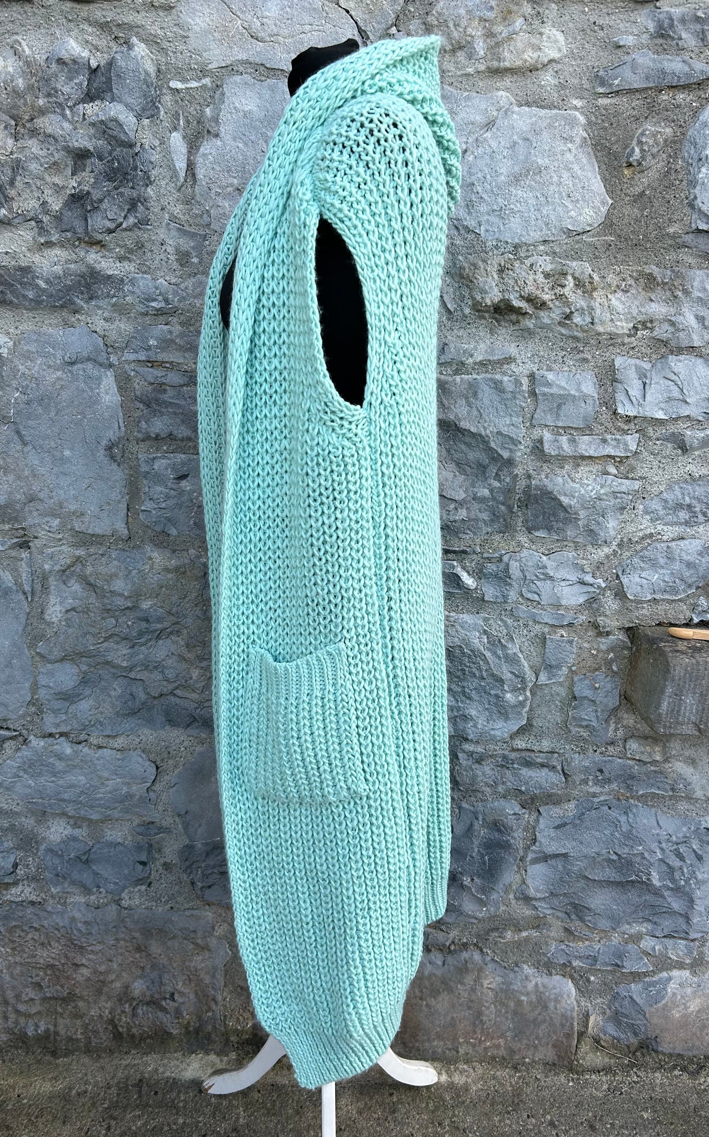 Mint knitted long gilet uk 12-14