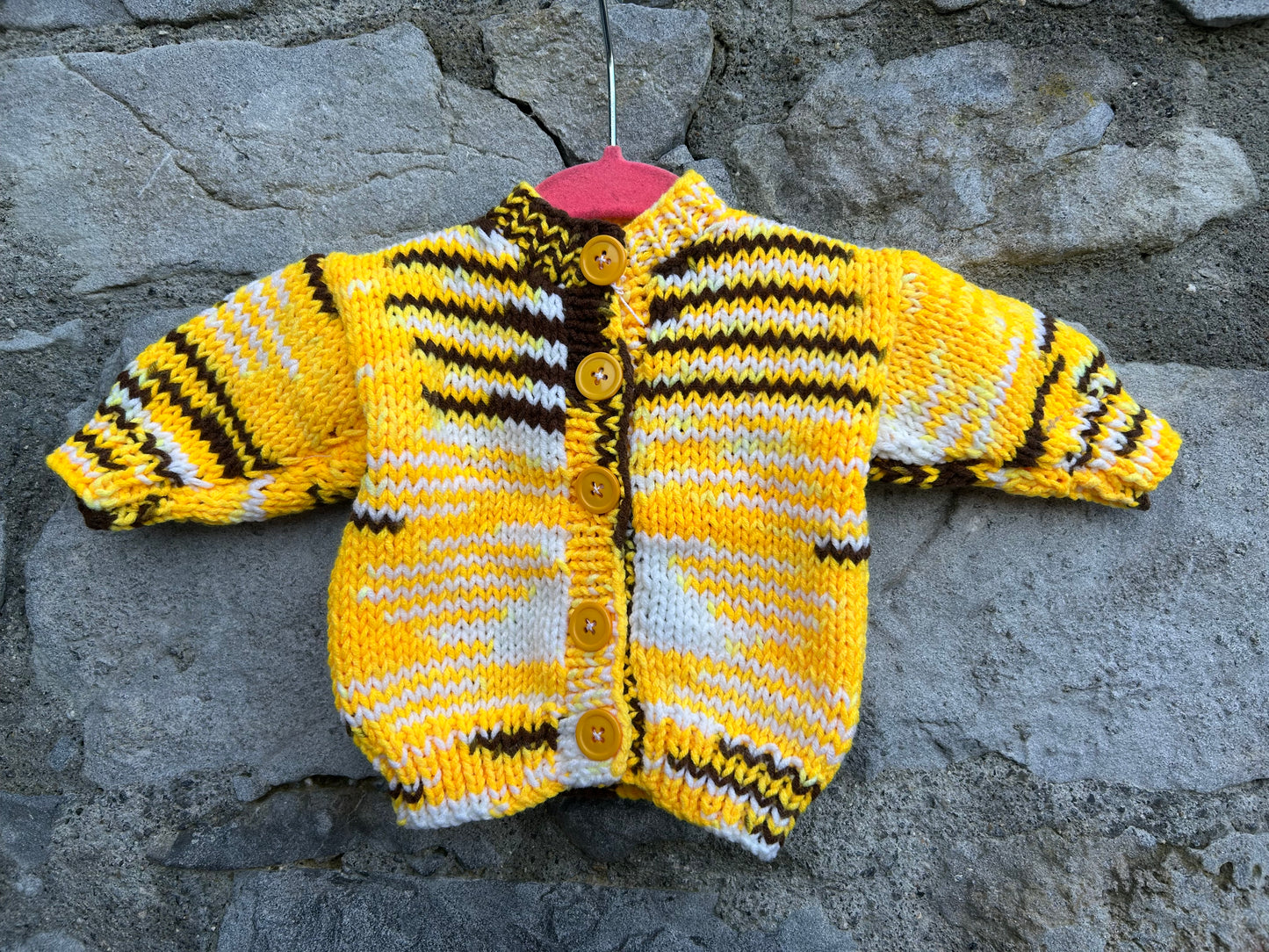 Yellow&brown melange cardigan  0-1m (50-56cm)
