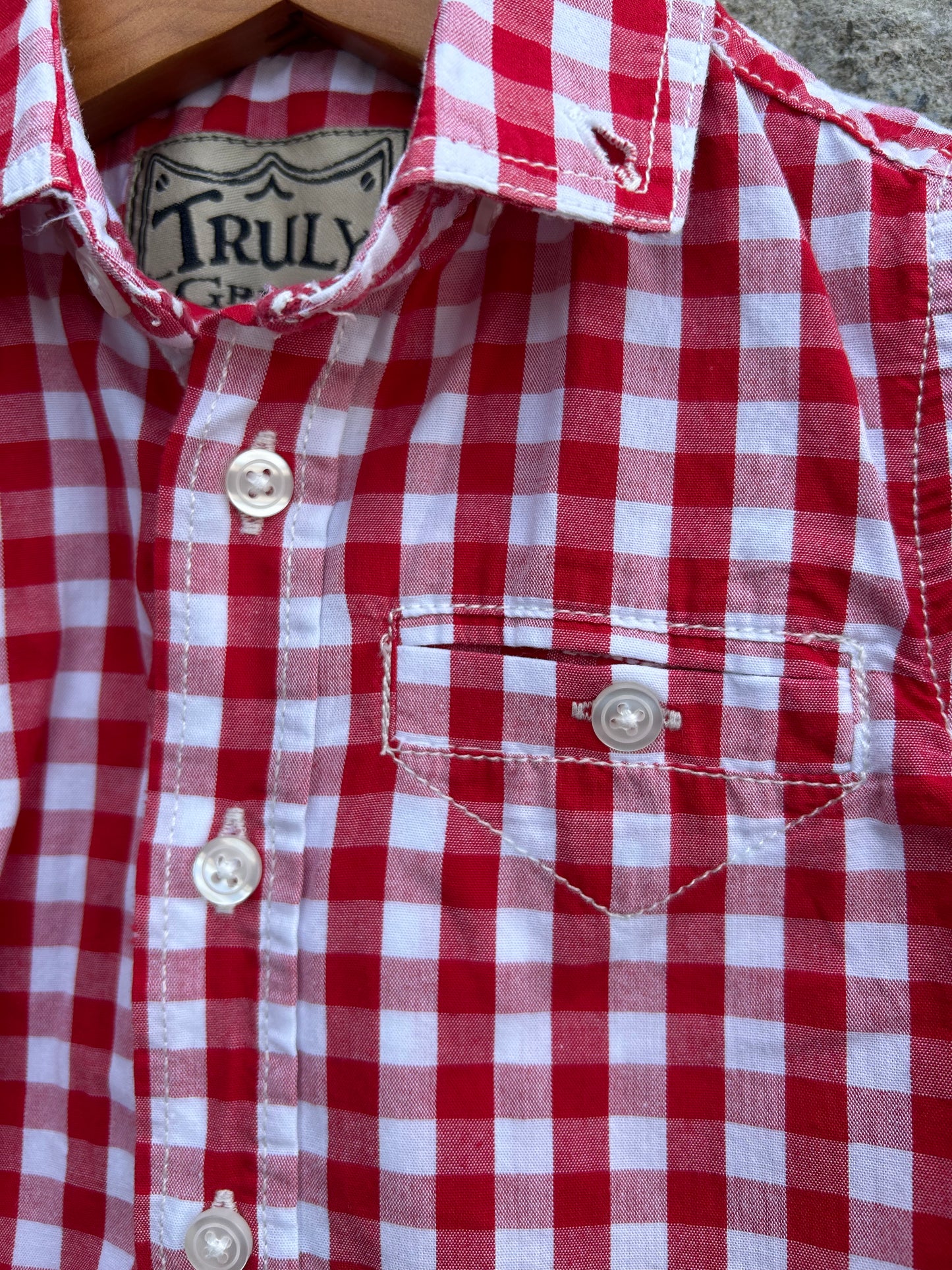 Red gingham shirt   9-12m (74-80cm)