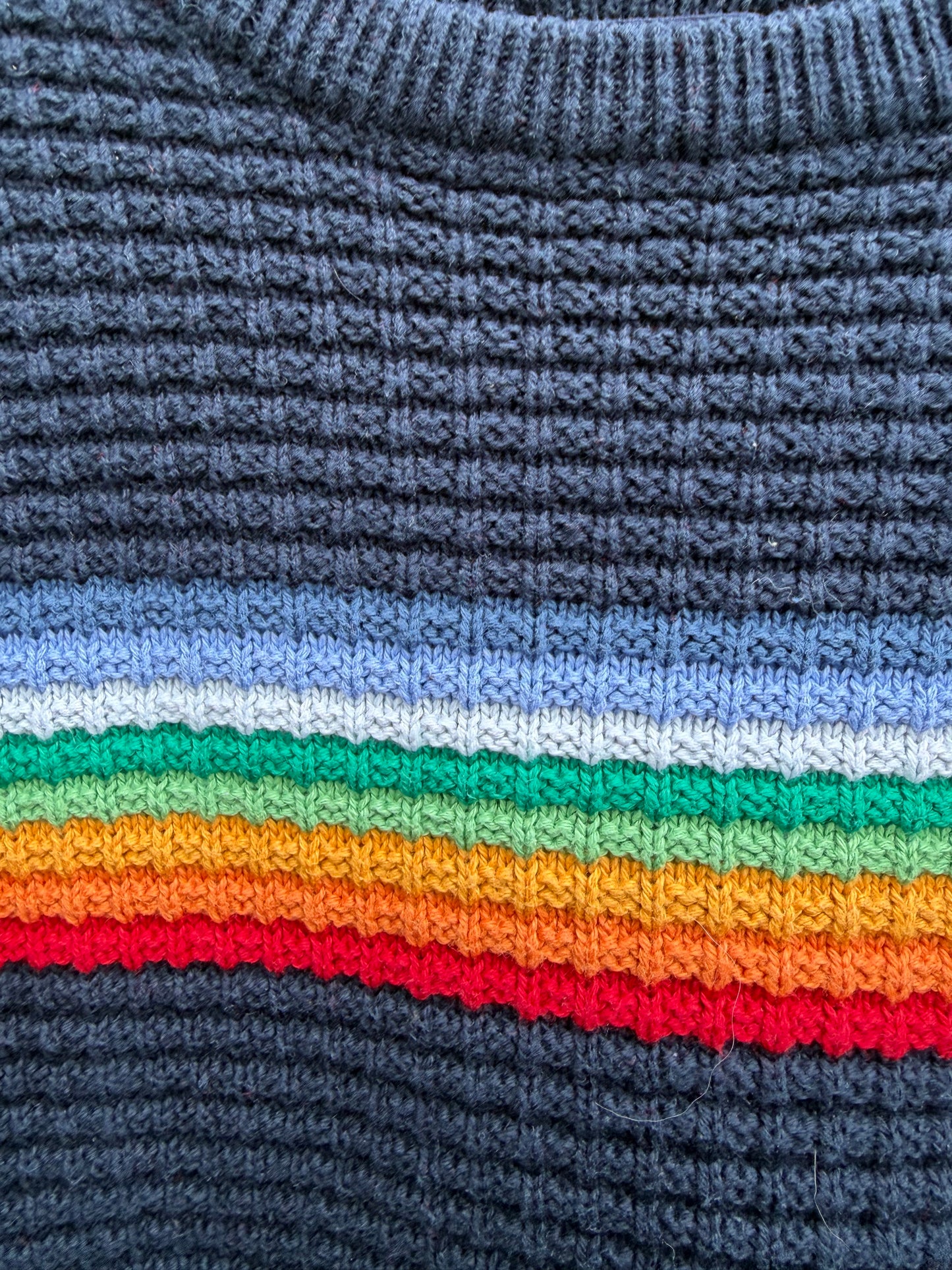 Rainbow panel navy jumper 9-12m (74-80cm)