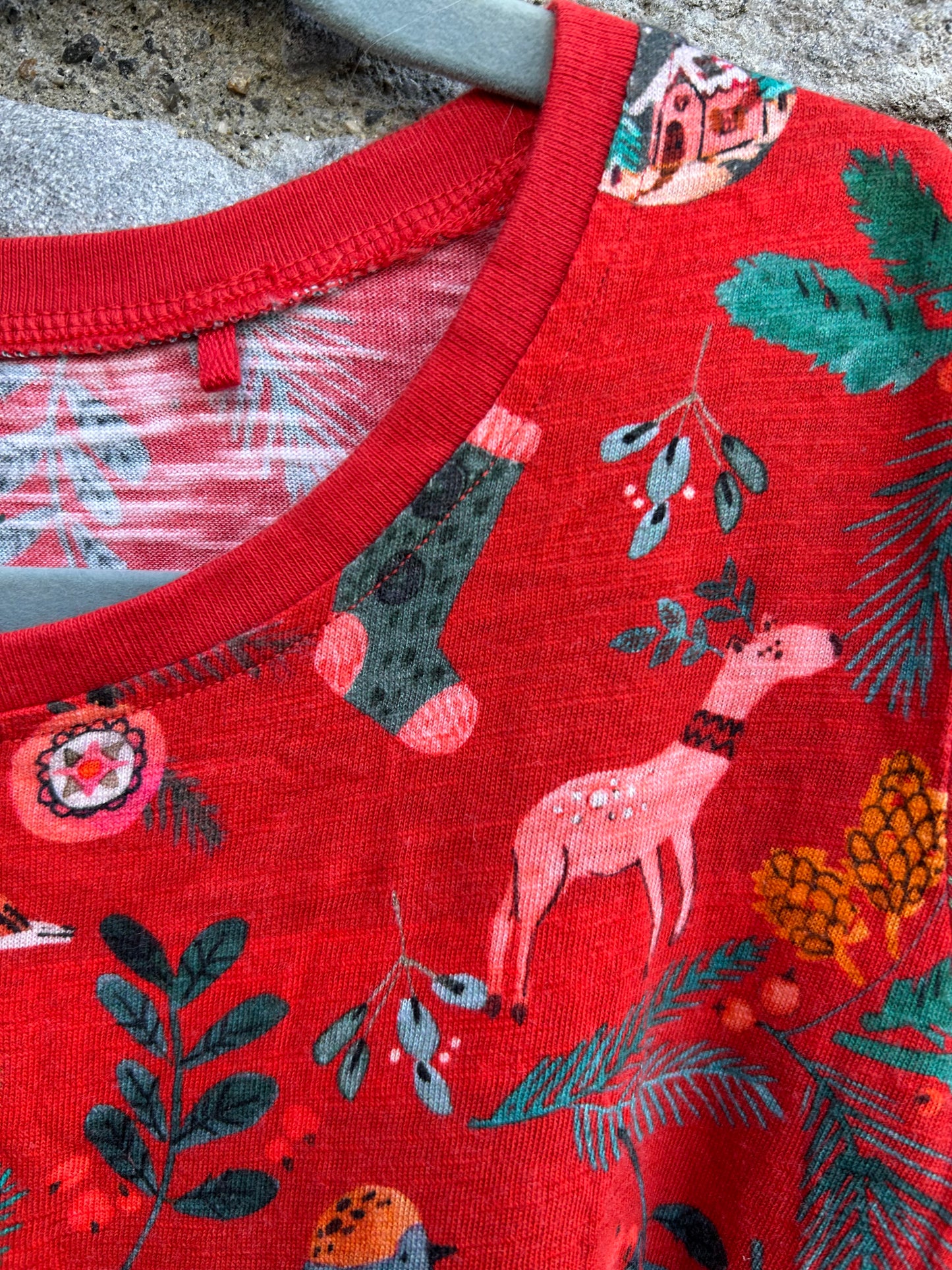 Christmas woodland red dress  4-5y (104-110cm)