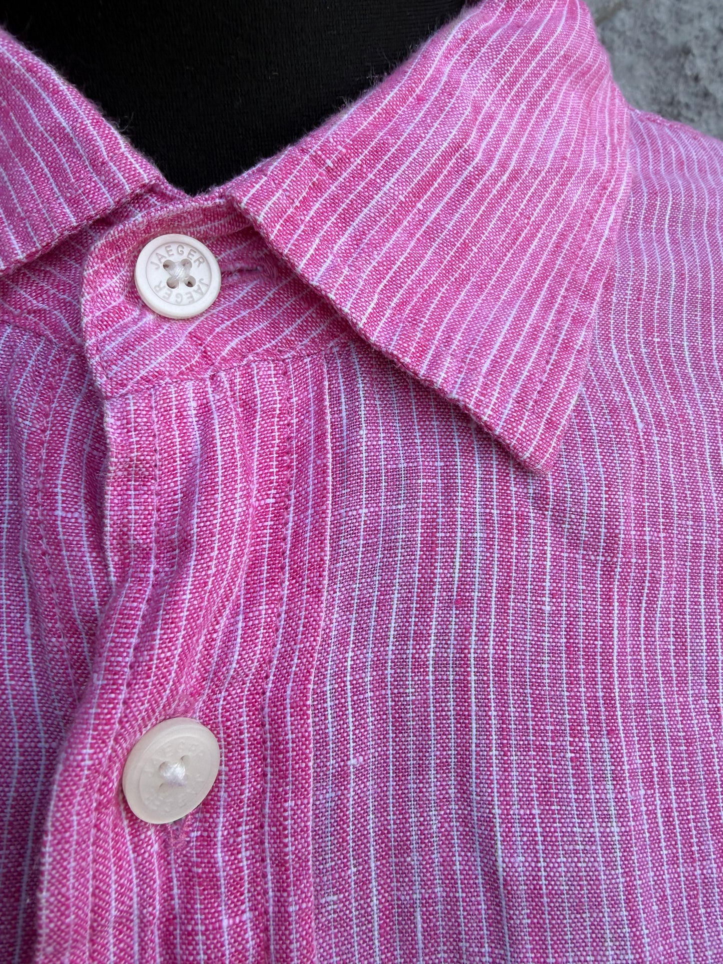 Pink stripy linen shirt  Large