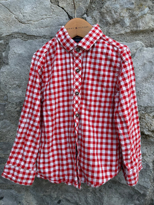 Red check shirt  3-4y (98-104cm)
