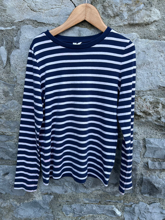 Navy&white stripy top 9-10y (134-140cm)