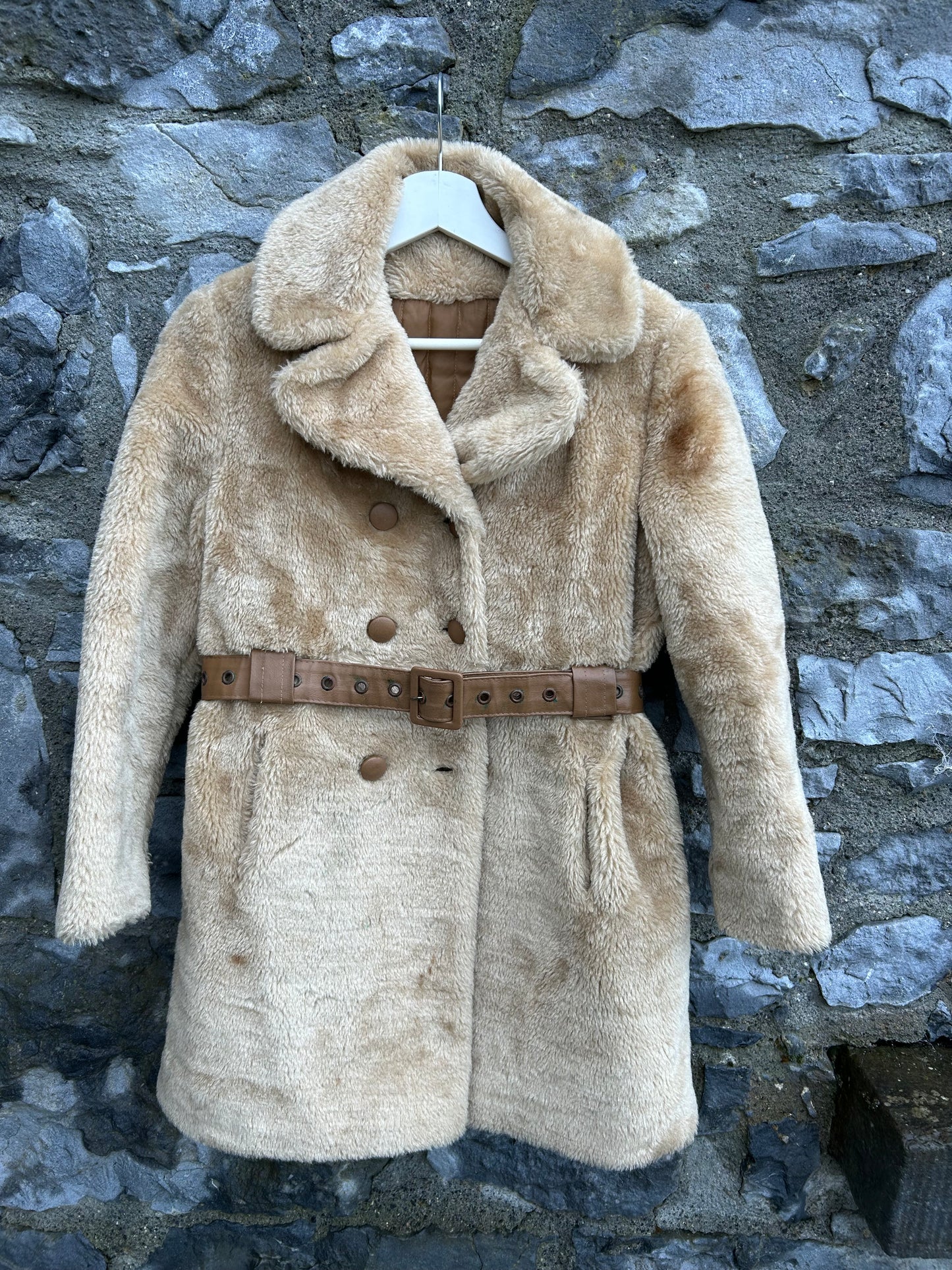 80s beige faux fur  11-12y (146-152cm)