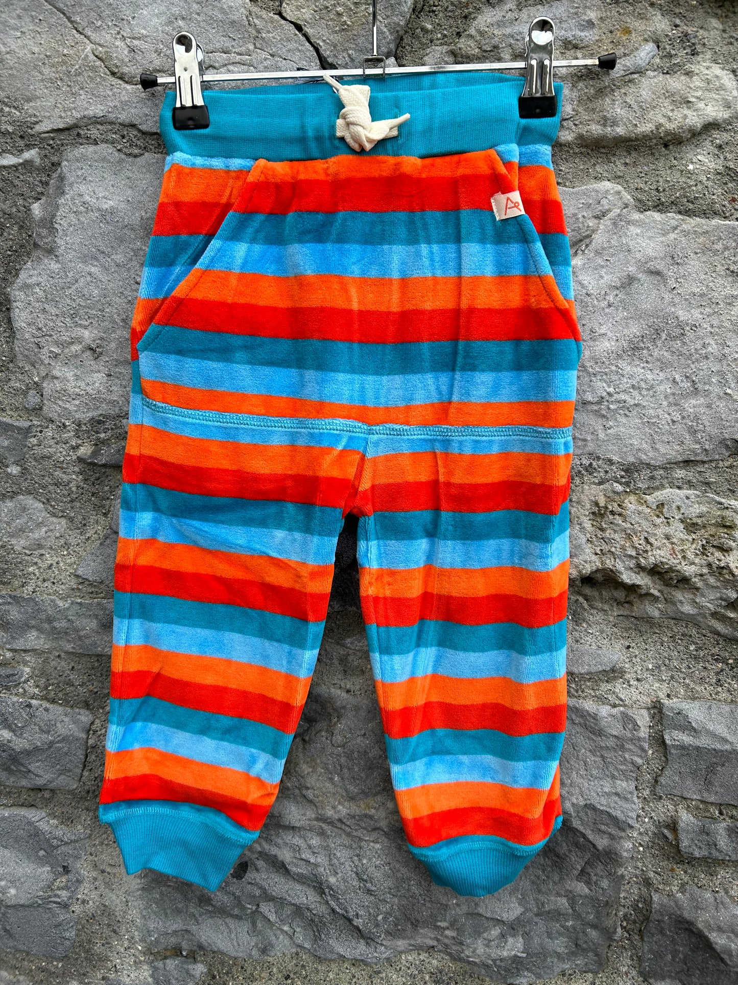 Dragon fire stripy velour pants  2y (92cm)