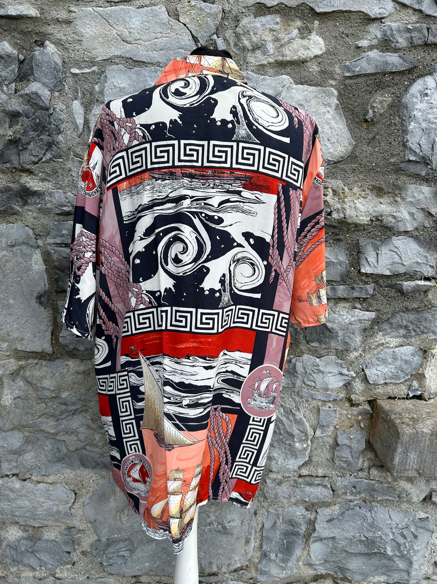 80s ships patchwork shirt  Large