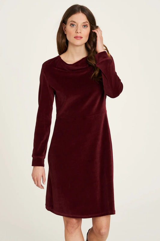 Burgundy velour dress uk 10-12