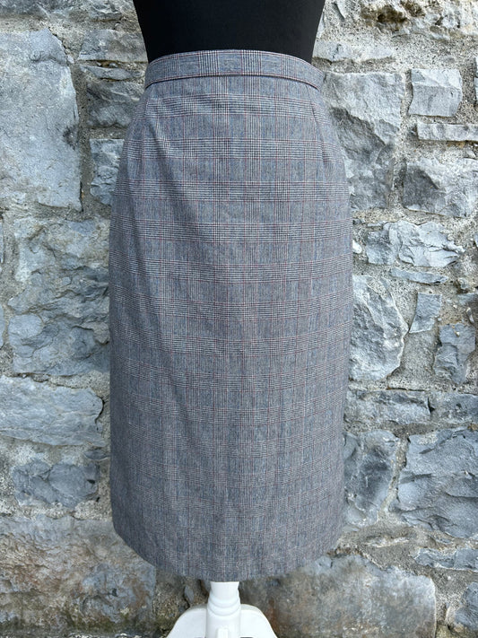 90s grey check skirt uk 8