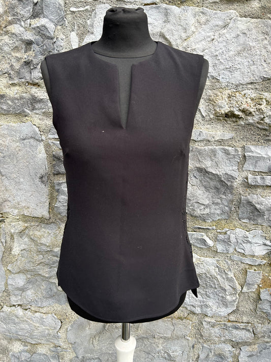 Black lace back top uk 6-8