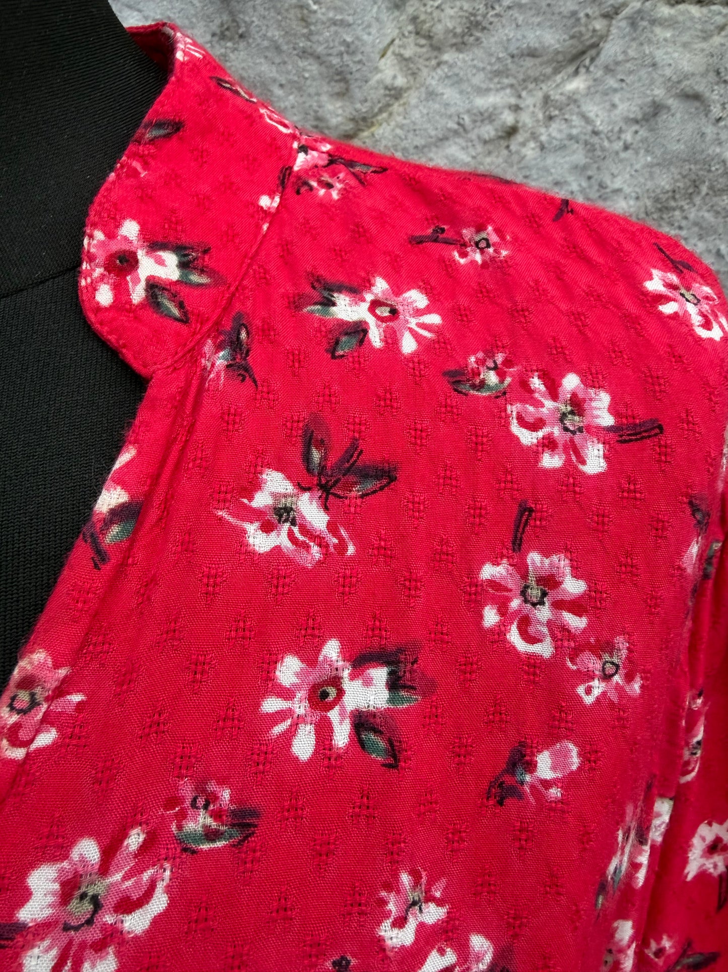 Red floral bohemian midi dress uk 14