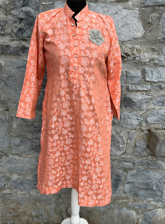 Orange floral tunic uk 10-12