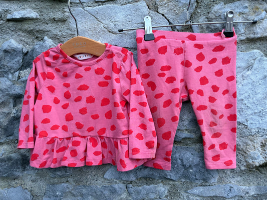 Pink spotty set   3-6m (62-68cm)
