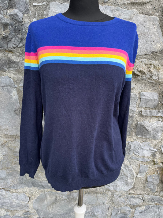 Colourful stripes navy jumper uk 14