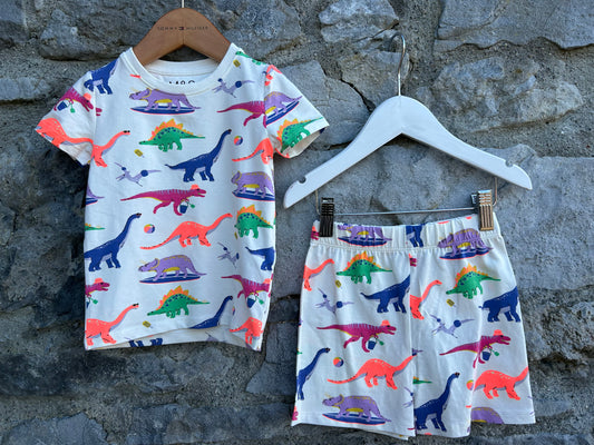 Dinosaurs white pjs  12-18m (80-86cm)