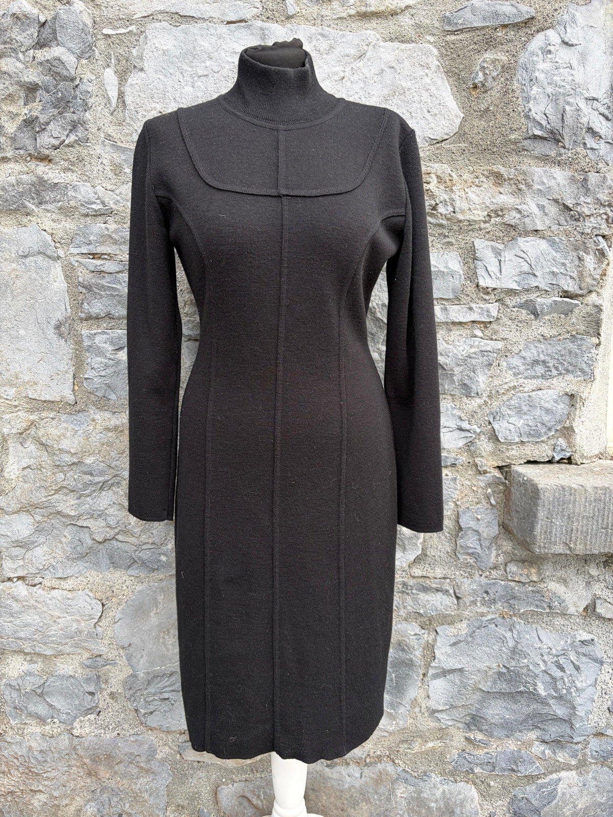 90s black knitted dress uk 10-12