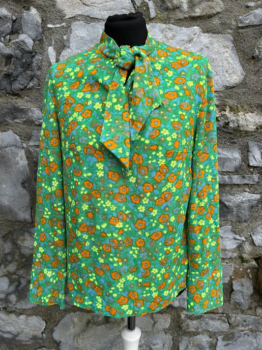 70s green meadow blouse uk 12-14